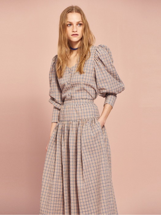 Banding Flair Skirt in Check