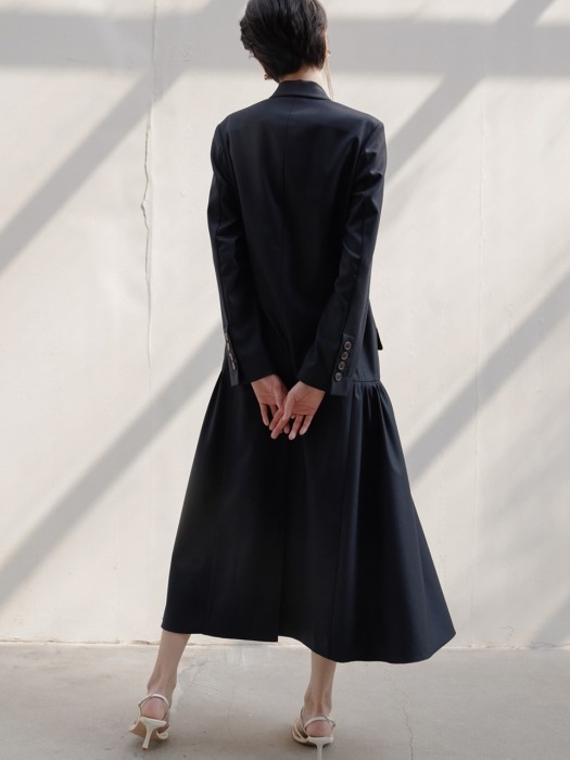 LONG JACKET DRESS _ NAVY 