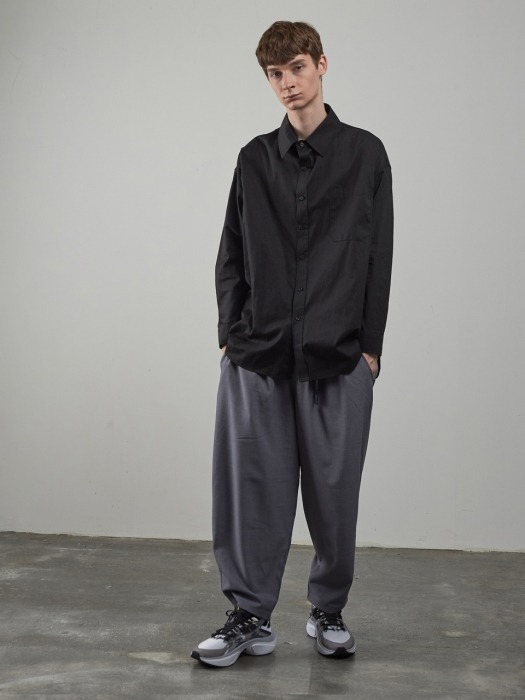 19FW OVERSIZE BELTED PANTS [GREY]