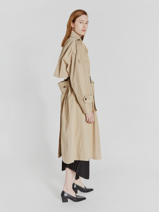 CUT-OUT TRENCH COAT (BEIGE)