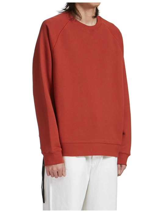 Side Zip-up Sweatshirt Red Orange