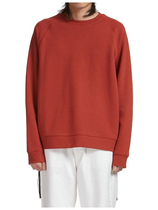Side Zip-up Sweatshirt Red Orange