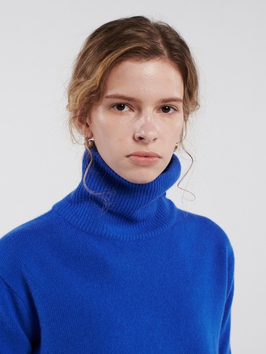 CASHMERE BLEND KNIT BRILLIANT BLUE