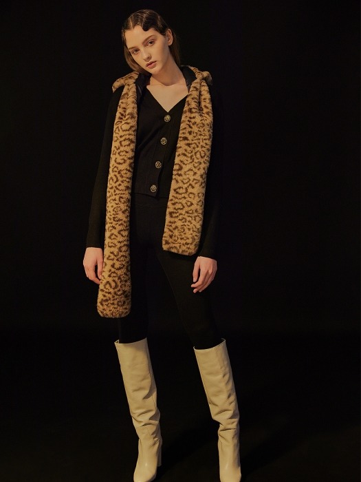 HOODED SCARF_Leopard