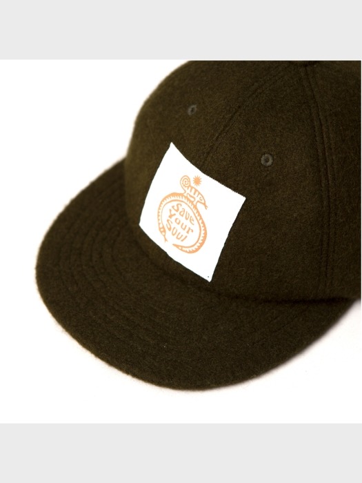 Save your soul Wool ball cap (Olive drab)