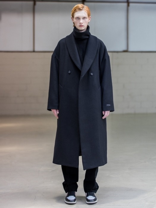 SHAWL COLLAR OVERSIZED DOUBLE COAT_2 COLOR