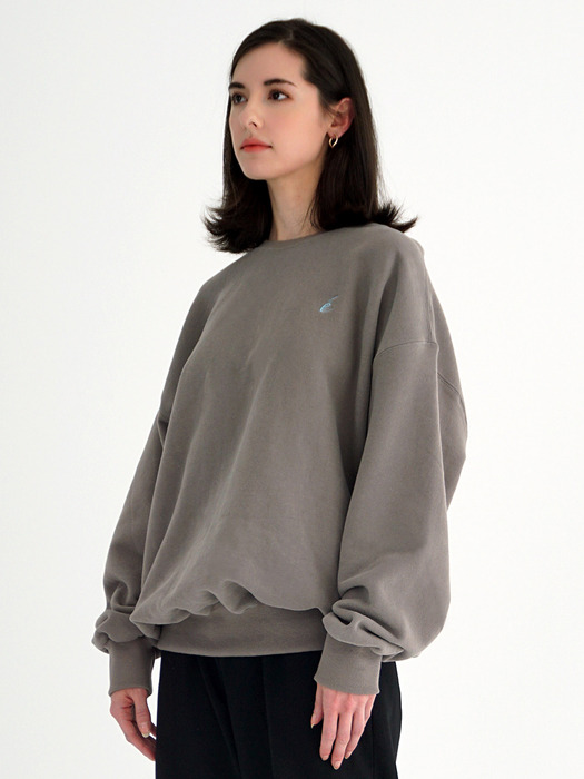 LOGO WARM SWEATSHIRT (GRAY BEIGE/기모)