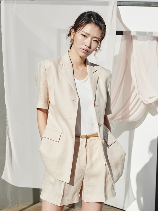 Obsess single jacket beige