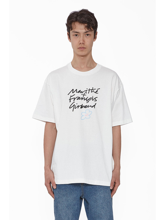 MARITHE HANDWRITTEN TEE off white