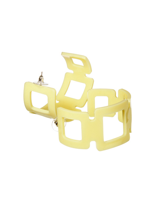 Grid Hoop Earring (yellow)