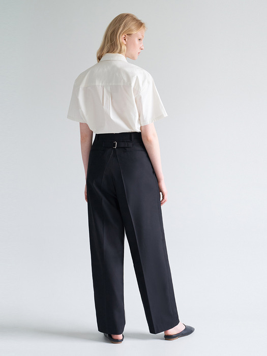 double lip pocket slacks black