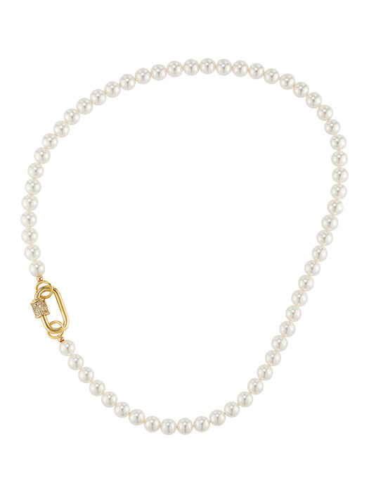 CLASSIC PEARL POINT LOCK NECKLACE_NZ1044
