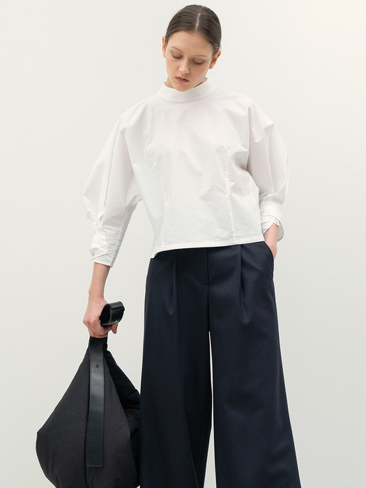 FW20 Mock Neck Blouse White