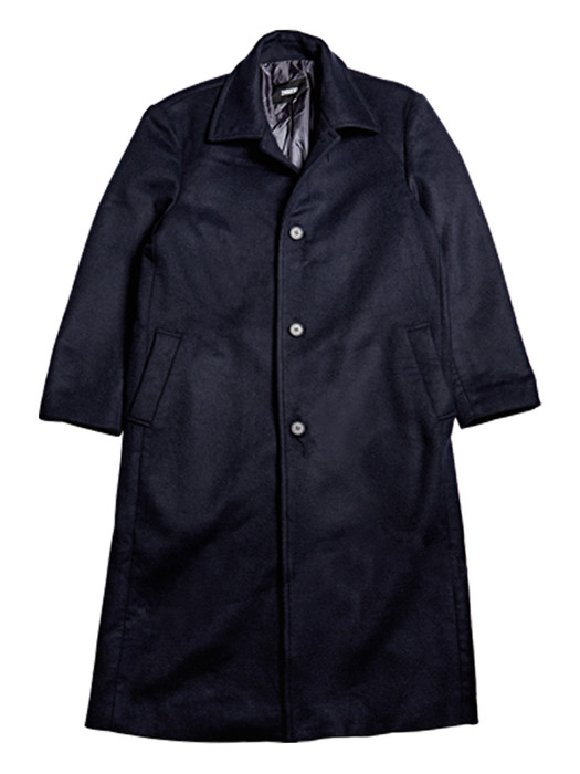Navy Wool Mac Coat