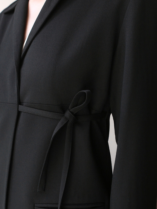 Agnes Wrap Wool Jacket (black)