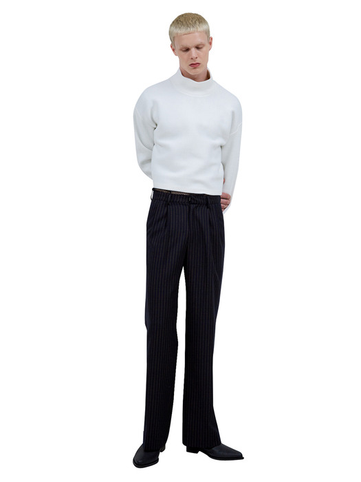 PINSTRIPE WIDE TROUSERS