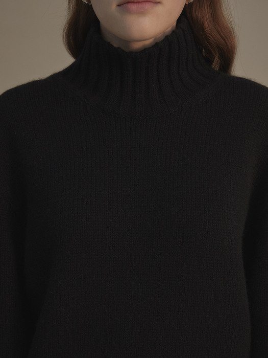  Boyfriend turtle neck sweater (Black)