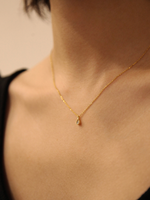 [Silver925] Hd_006 Cubic water drop necklace