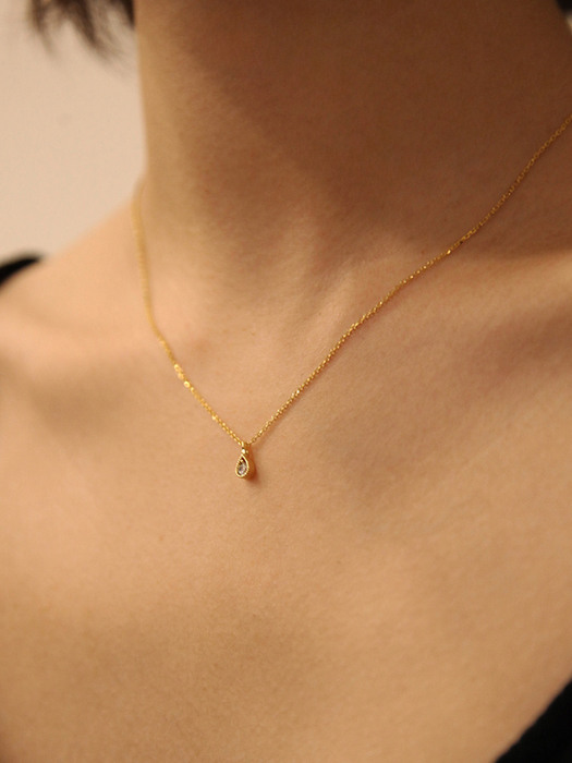 [Silver925] Hd_006 Cubic water drop necklace