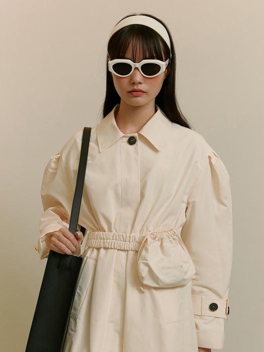 SHIRRING BAG TRENCH COAT [IVORY]