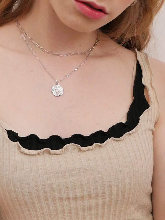 [2SET]new woman necklace silver