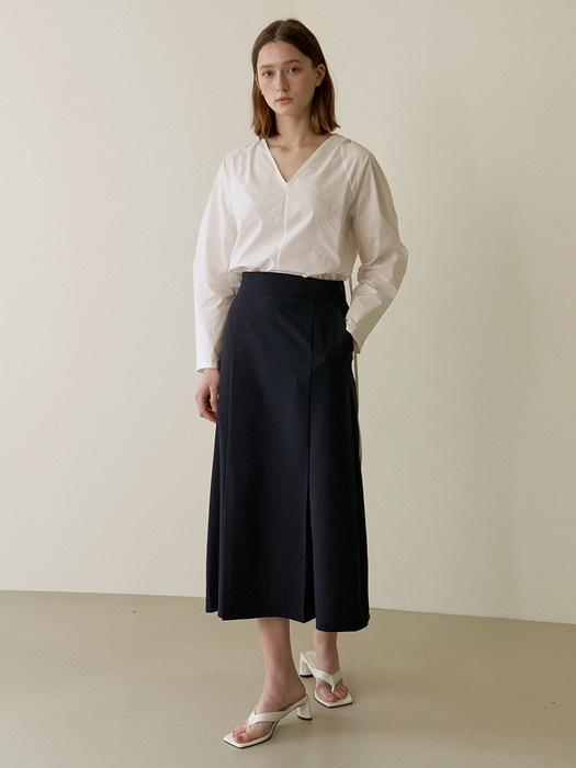 Aline slit skirt - Navy