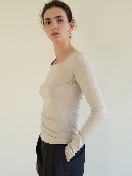 TOS DIVIDED SLIM TOP_3COLOR