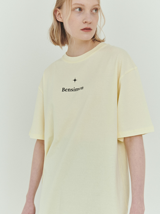 BENSIMON EYE LOGO OVERSIZED FIT T-SHIRT - LEMON