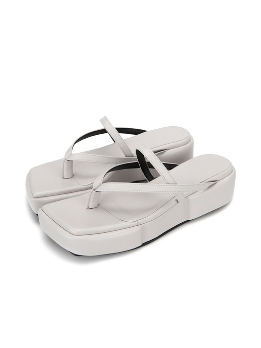 Puffed platform sandals | Grey