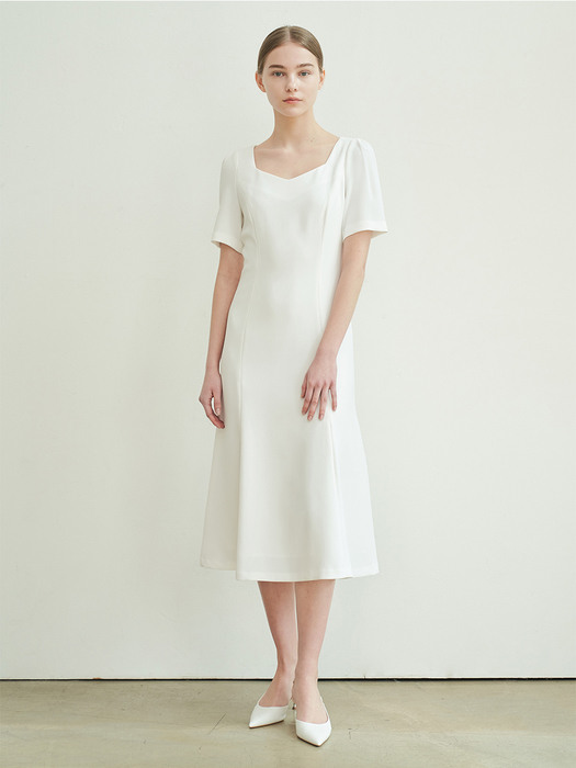 SEMI MERMAID DRESS - WHITE