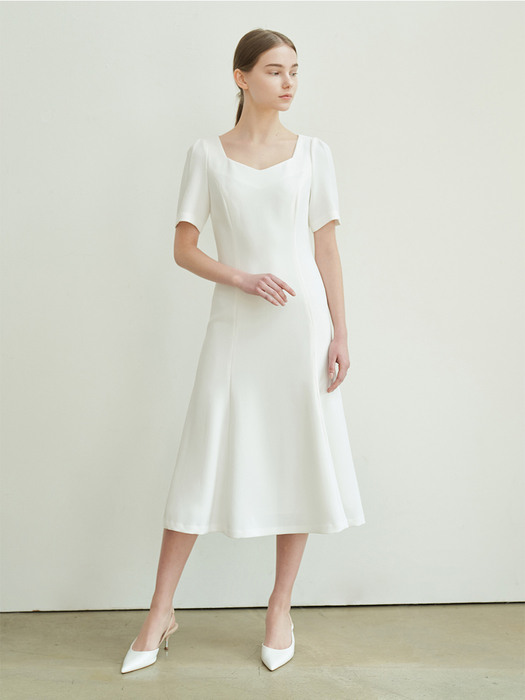 SEMI MERMAID DRESS - WHITE