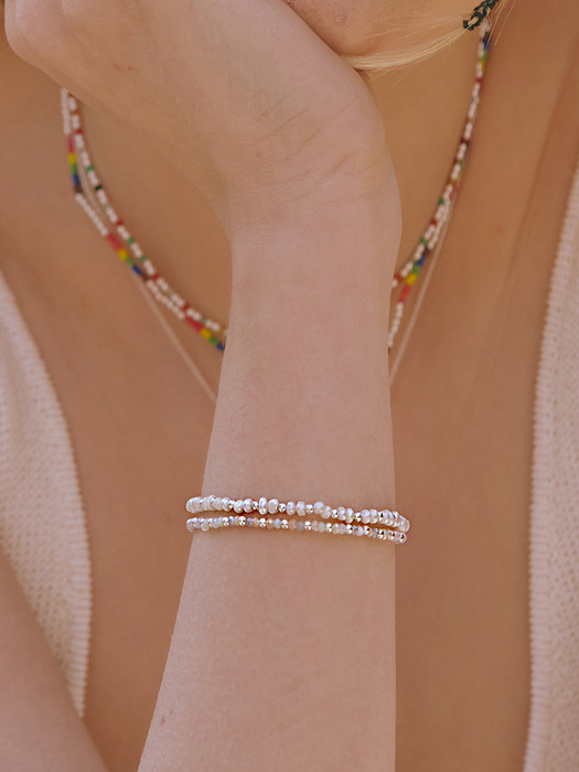 [silver925]Pastel bead bracelet