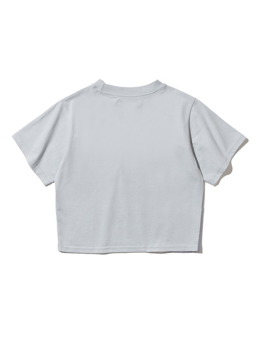 Cutout Crop T-shirt [GRAYISH BLUE]