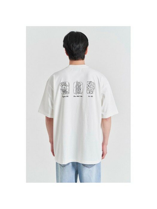 EGGDROP drawing sandwich tee shirt (egg white)_CQTAM21402WHX