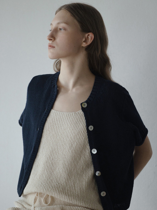 Ivy cotton cardigan (Navy)