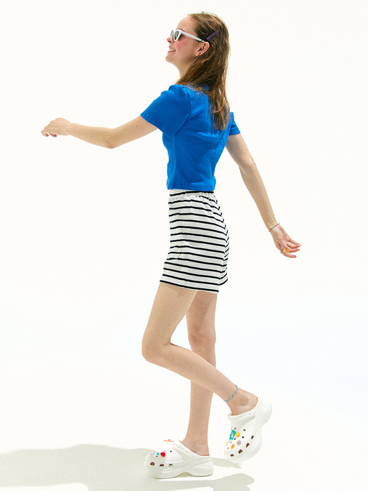 Stripe Banding Shorts_Ivory