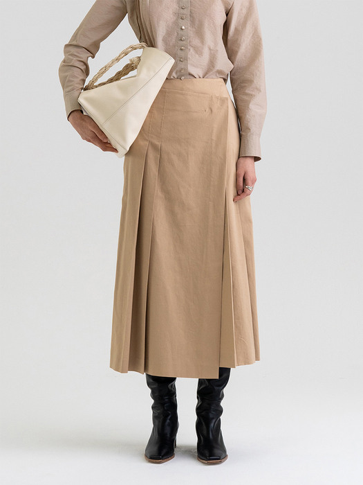FW21 Pleated Wrap Skirt Cinnamon