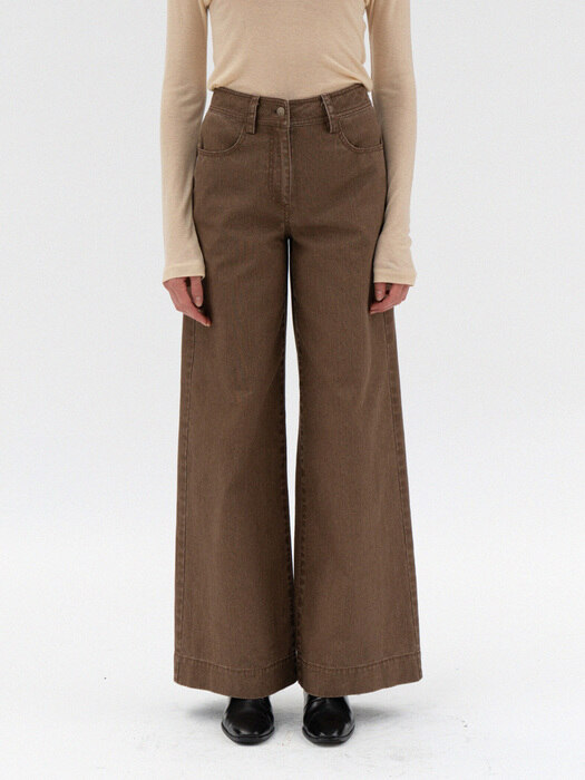 cation wide pants (brown)