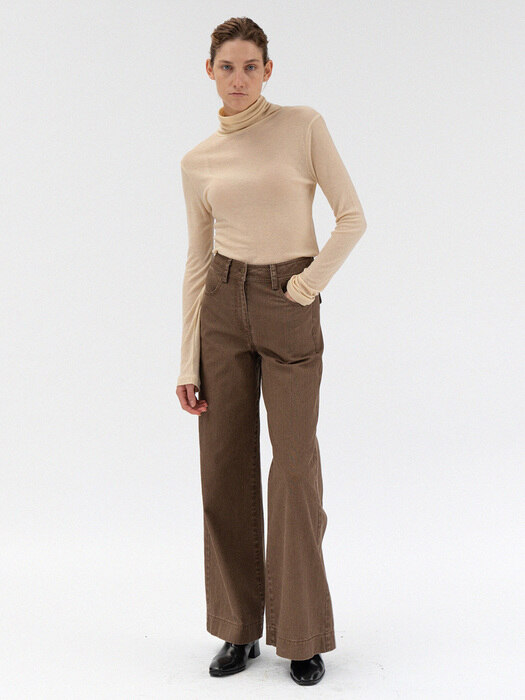cation wide pants (brown)