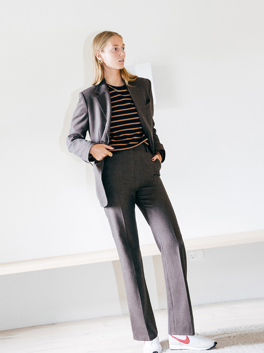 [N][SET] FREDERIK Relaxed fit blazer + PETER Straight fit pants (Brown/Charcoal gray)