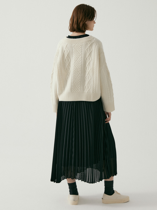 Cashmere Cable Pullover CREAM (JYSW1D940CR)