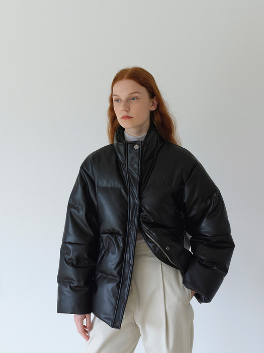Eco Leather goose down jacket