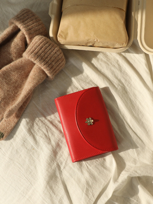 floweret card wallet - Ruby Red