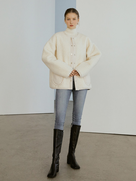 Non-collar button mustang jumper (ivory)