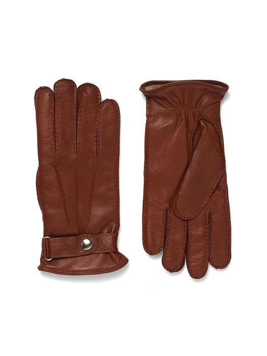 Belt Nappa Gloves For Men_Cognac