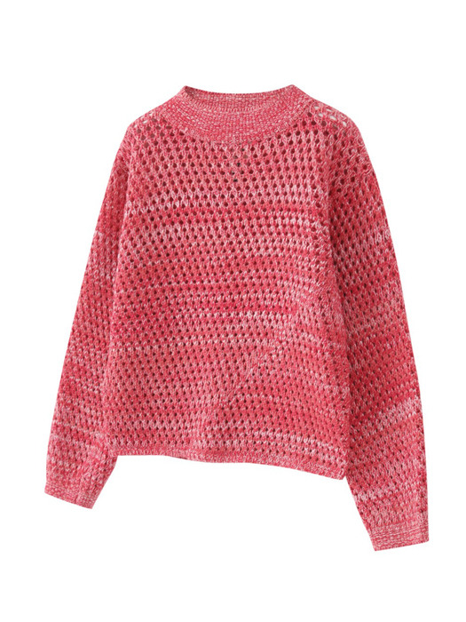 PINK OPEN KNIT SWEATER