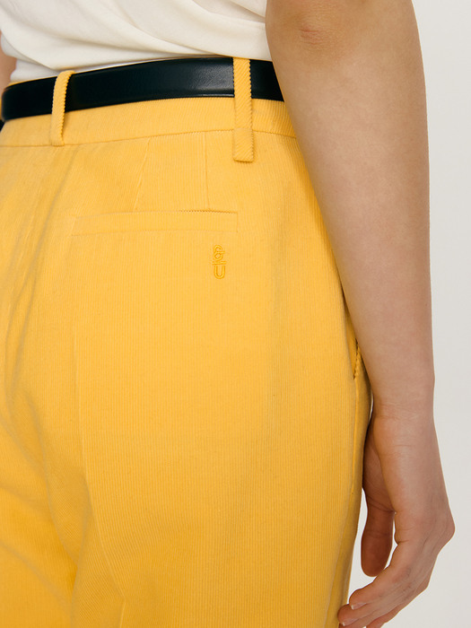 MAKALU High-rise straight corduroy pants (Cyber yellow)