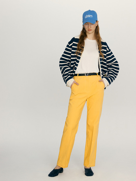 MAKALU High-rise straight corduroy pants (Cyber yellow)