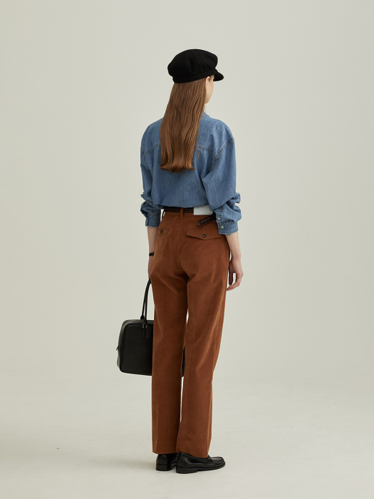 CORDUROY STRAIGHT PANTS CARAMEL_UDPA2A213CM