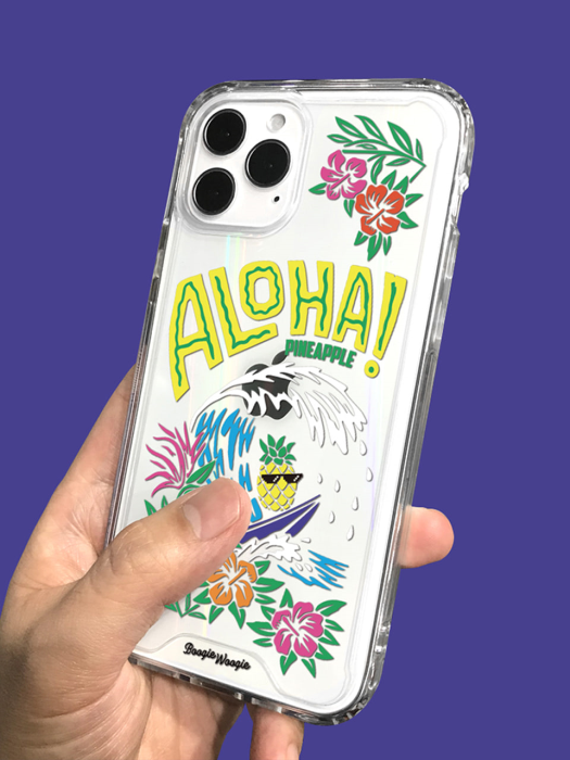 부기우기 범퍼클리어 케이스 - 알로하 파인(Aloha Pineapple)